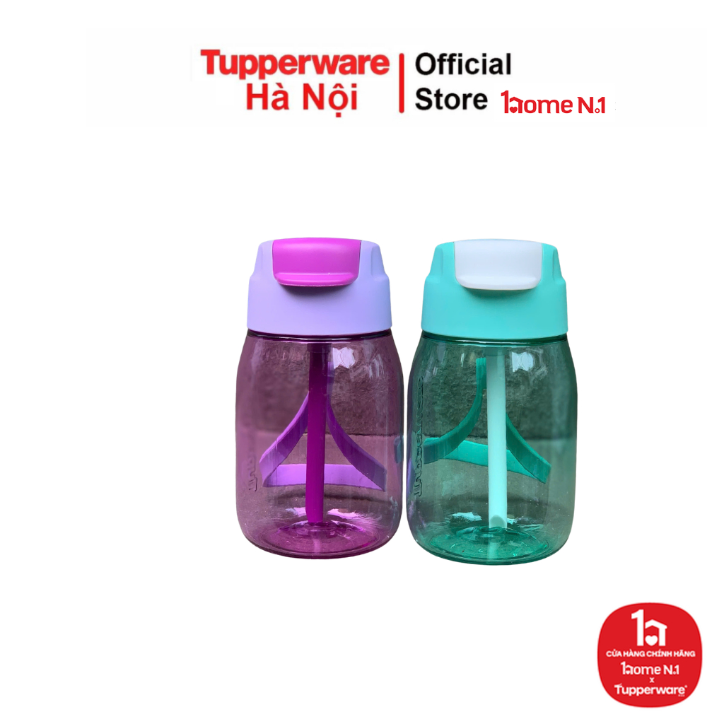 Bình Nước Mini Lohas with Straw 350ml Tupperware có ống hút - nhựa nguyên sinh chính hãng