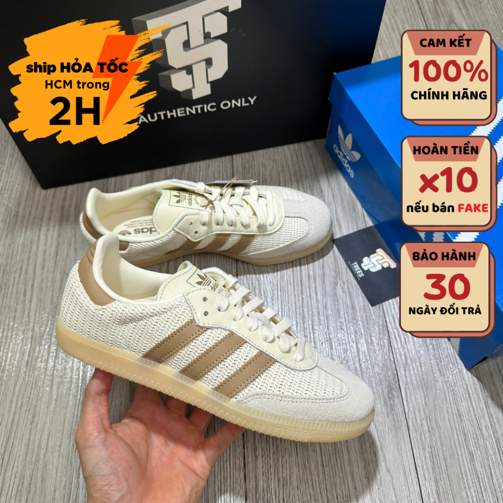 [CHÍNH HÃNG] Giày thể thao ADIDAS SAMBA OG CARDBOARD CRYSTAL SAND JI3185 NEW FULL BOX TAG AUTH