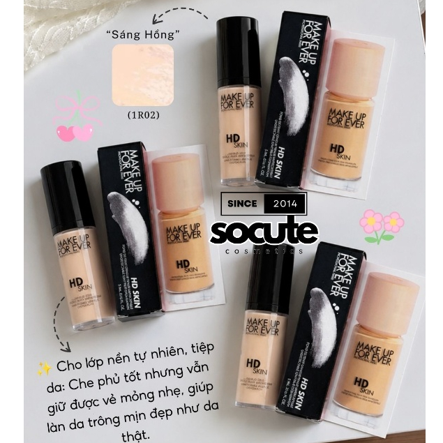 Socutevn - Kem nền mỏng mịn MU4Ever HD Skin Foundation Màu 1R02 Mini 5ml