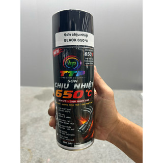 Chai xịt Sơn đen chịu nhiệt - 350gr - (dùng sơn Pô) - Chịu nhiệt 650 độ
