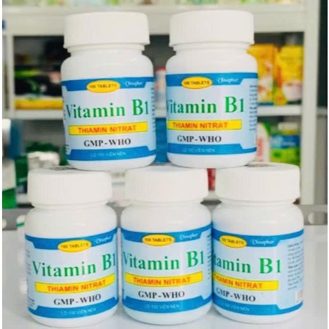 Vitamin B1 màu xanh - Lọ 100 viên.