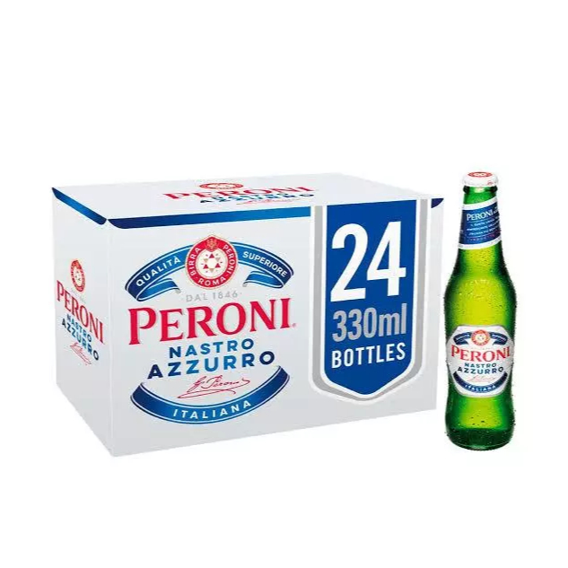 Bia Peroni Nastro Azzurro -Thùng 24 chai x 330ml (5.1%) - Nhập Khẩu Italia - Biểu Tượng Sự Tinh Tế Ý