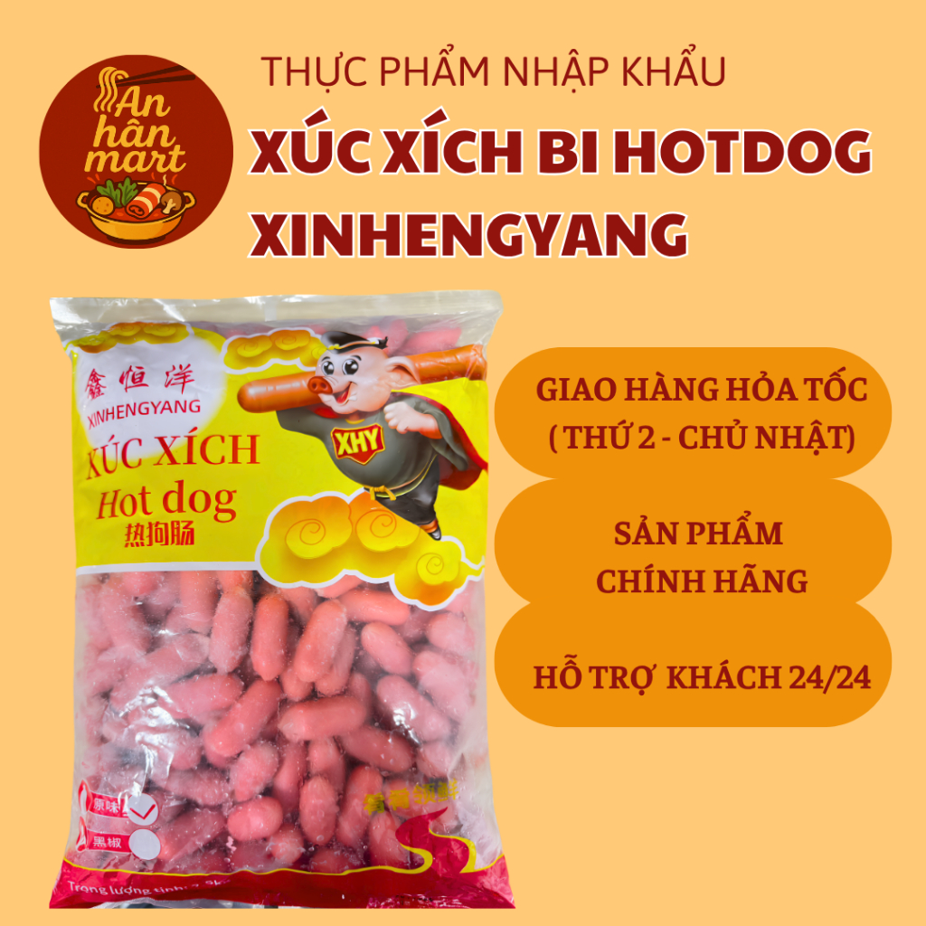 Viên chiên xúc xích hotdog, viên thả lẩu xúc xích bi XinHengYang