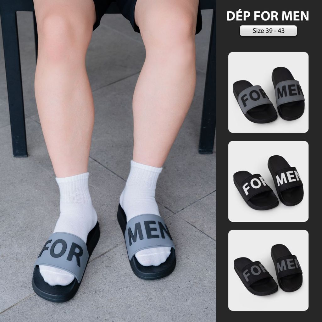 Dép quai ngang FM Strong style formen unisex sliper