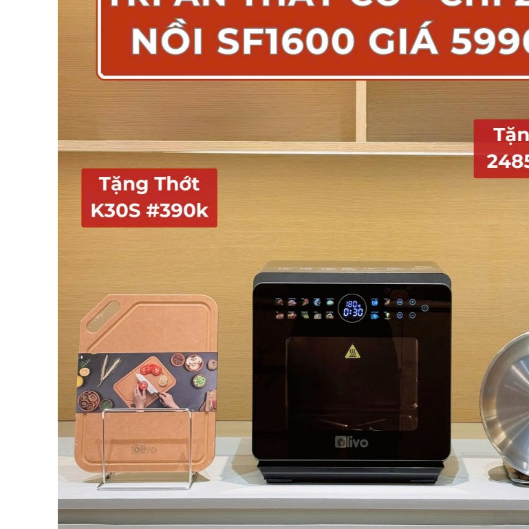 (hỏa tốc) Nồi Chiên Hấp Đa Năng OLIVO SF1600 - 70 Chức Năng Cài Đặt Sẵn - Nồi Chiên Hơi Nước - Nồi H
