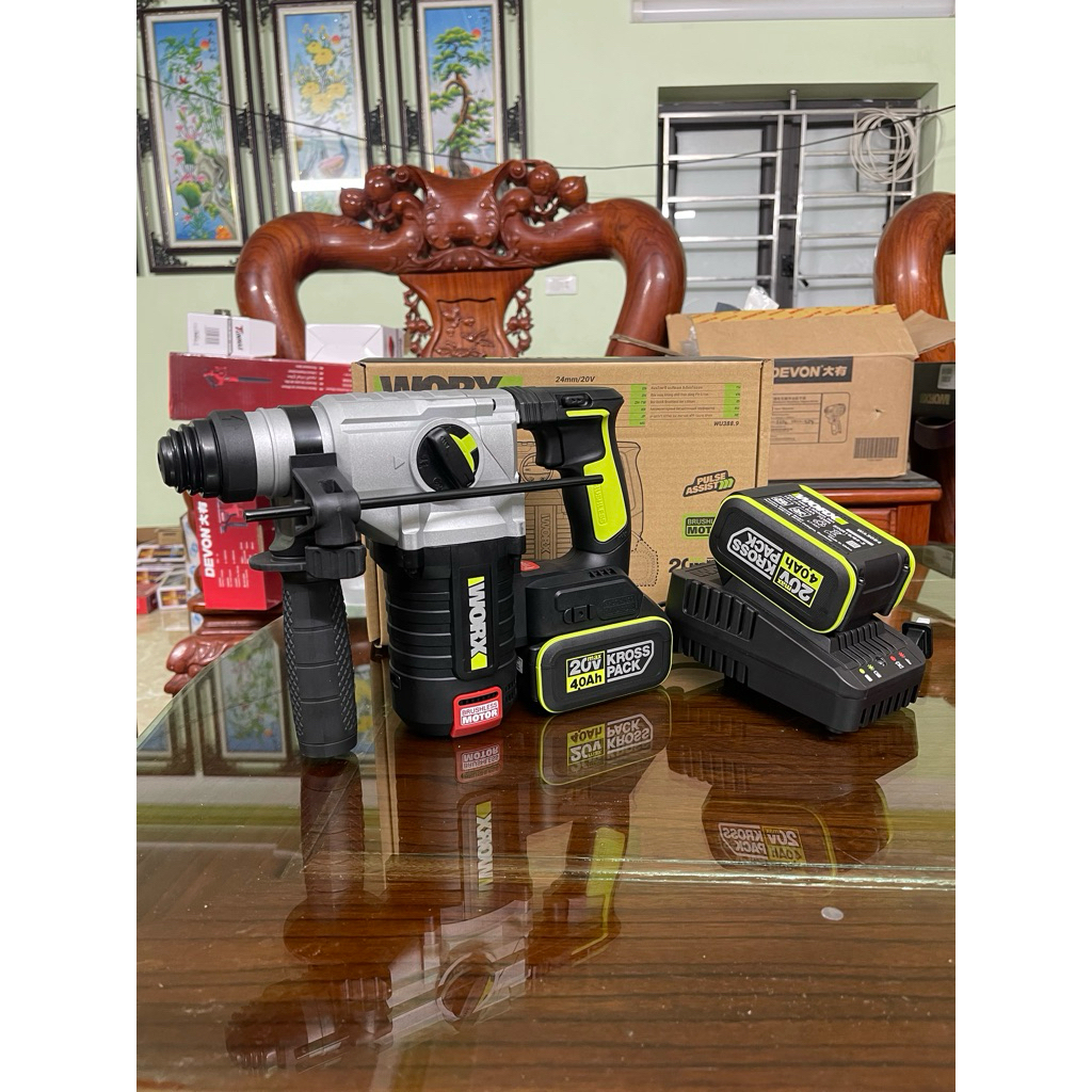 Máy khoan bê tông dùng pin 20V WORX WU388 chính hãng