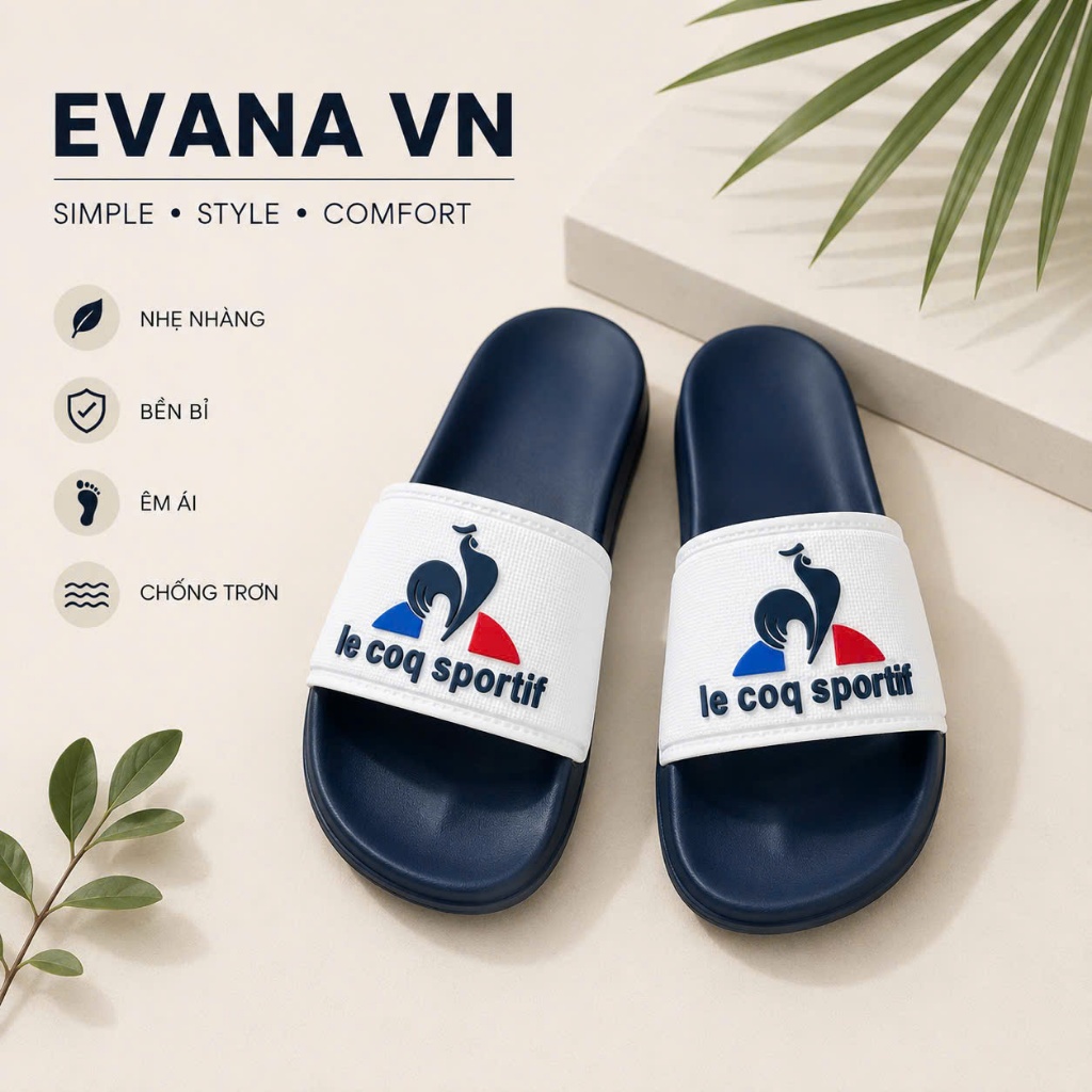 Dép Nam Quai Ngang Le coq sportif mẫu mới đế PU chống trơn trượt LOẠI 1-D18D
