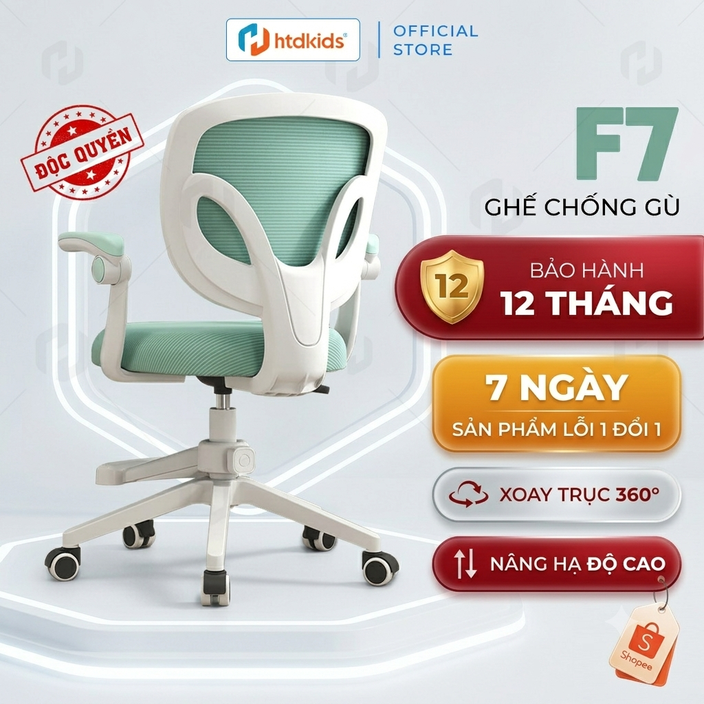 Ghế Chống Gù Cho Bé HTDKIDS F7 Ghế Ngồi Học Thông Minh Thay Đổi Chiều Cao Chống Cận Thị Cho Học Sinh