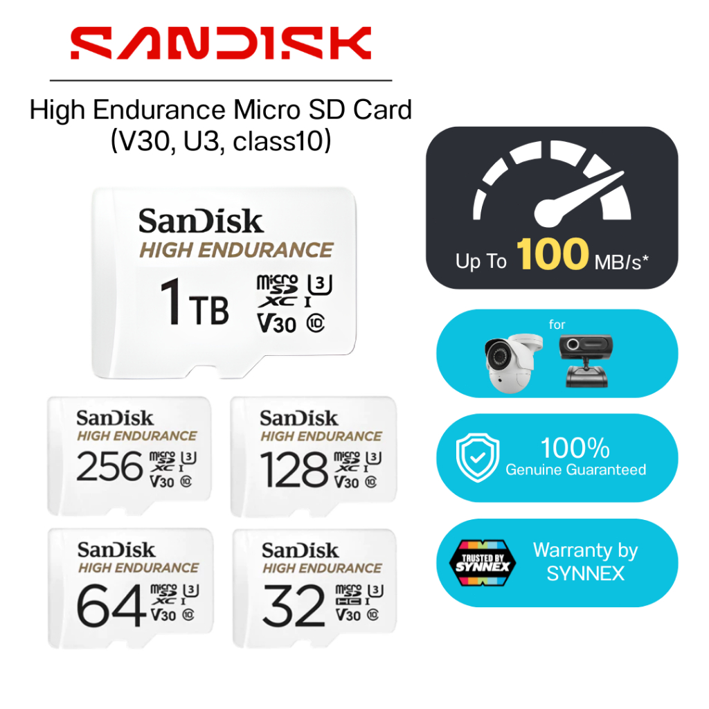 Thẻ nhớ MicroSDXC Sandisk High Endurance 32GB - 64GB - 128GB - 256GB -512GB -1TB