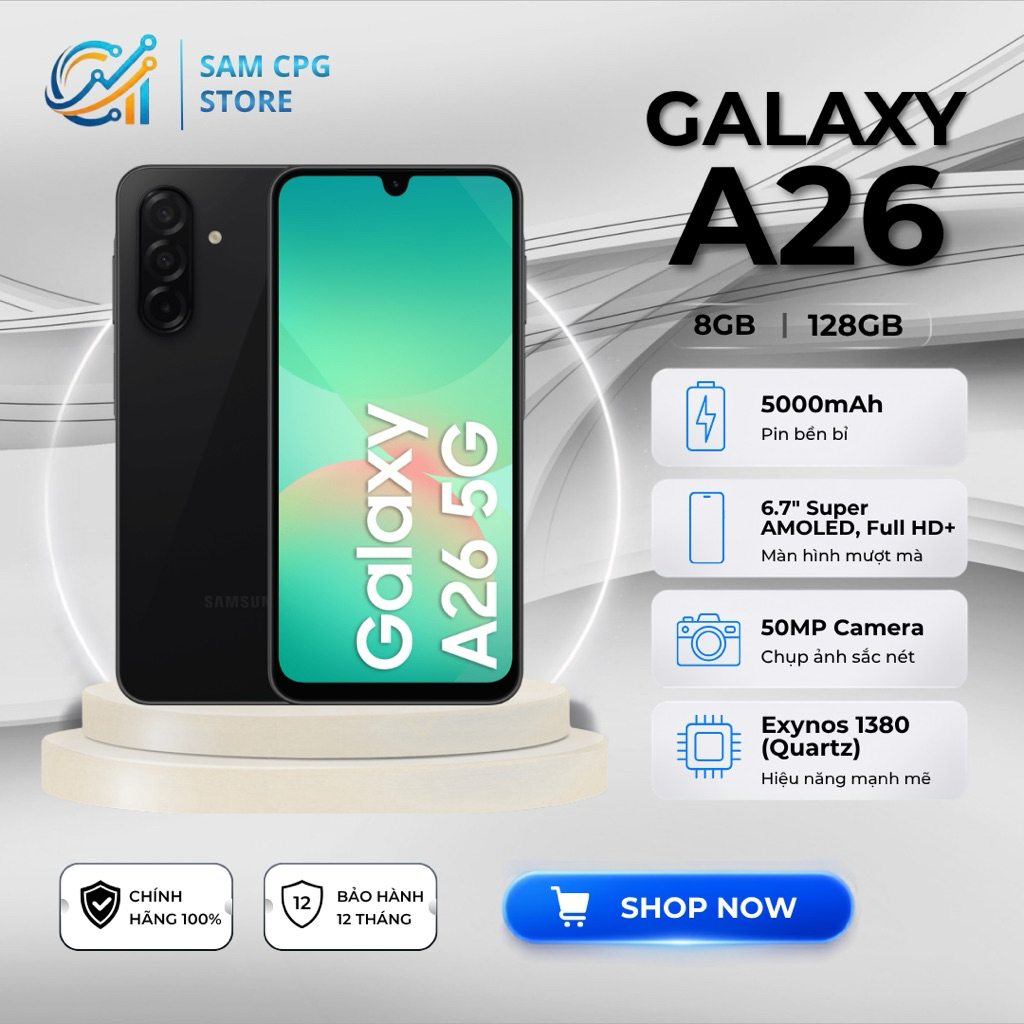 Điện Thoại Samsung Galaxy A26 5G (8GB/128GB) Chính Hãng