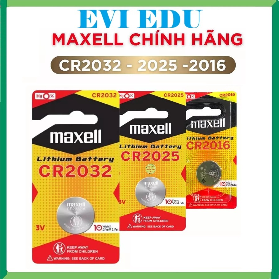 Pin CR2032H / CR2032 / CR2025 / CR2016 Lithium 3V Maxell dùng cho điều khiển ô tô, cân điện tử