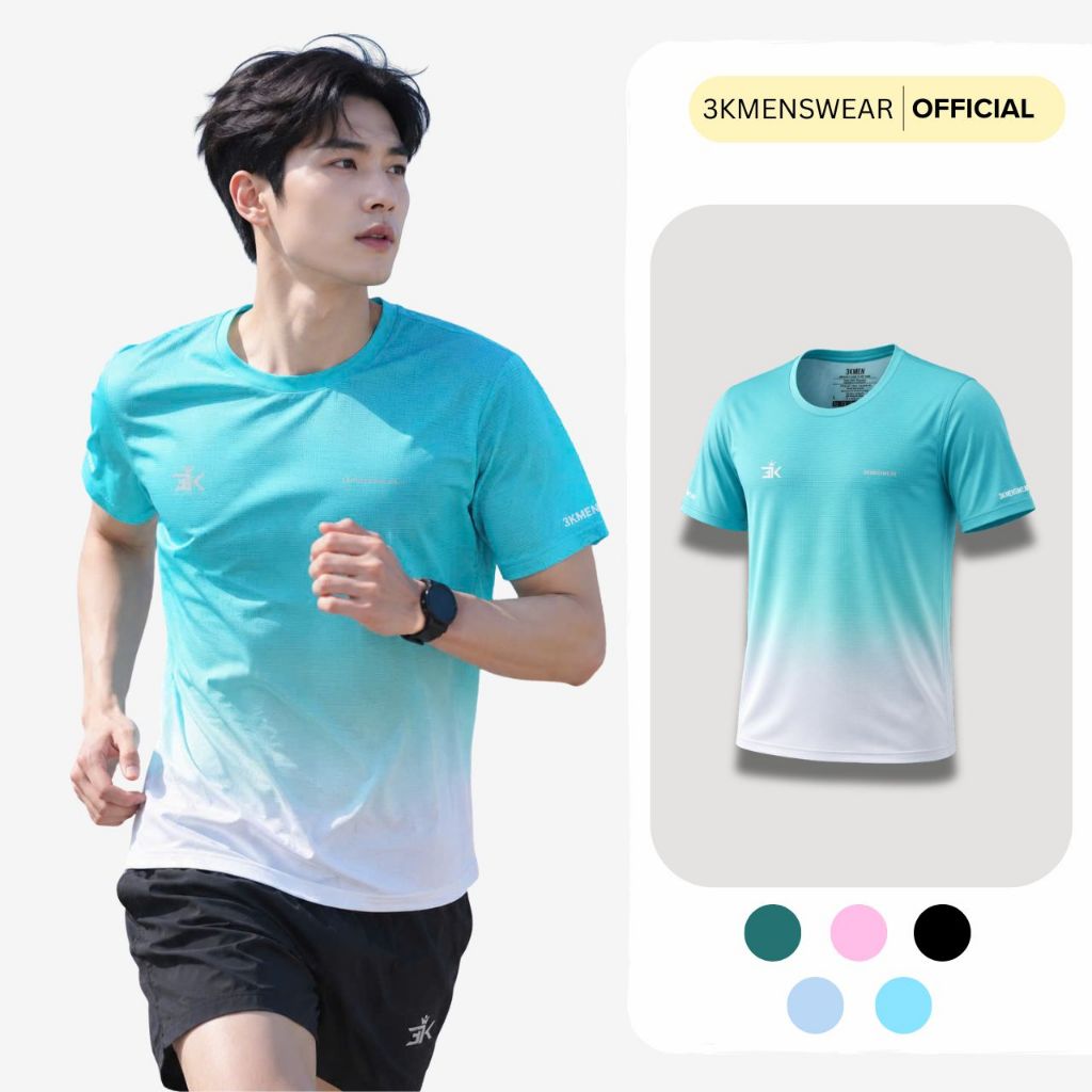 Áo thun nam thể thao tập Gym, Tennis, Pickleball 3KMENSWEAR Basics thoải mái, thấm hút, nhanh khô
