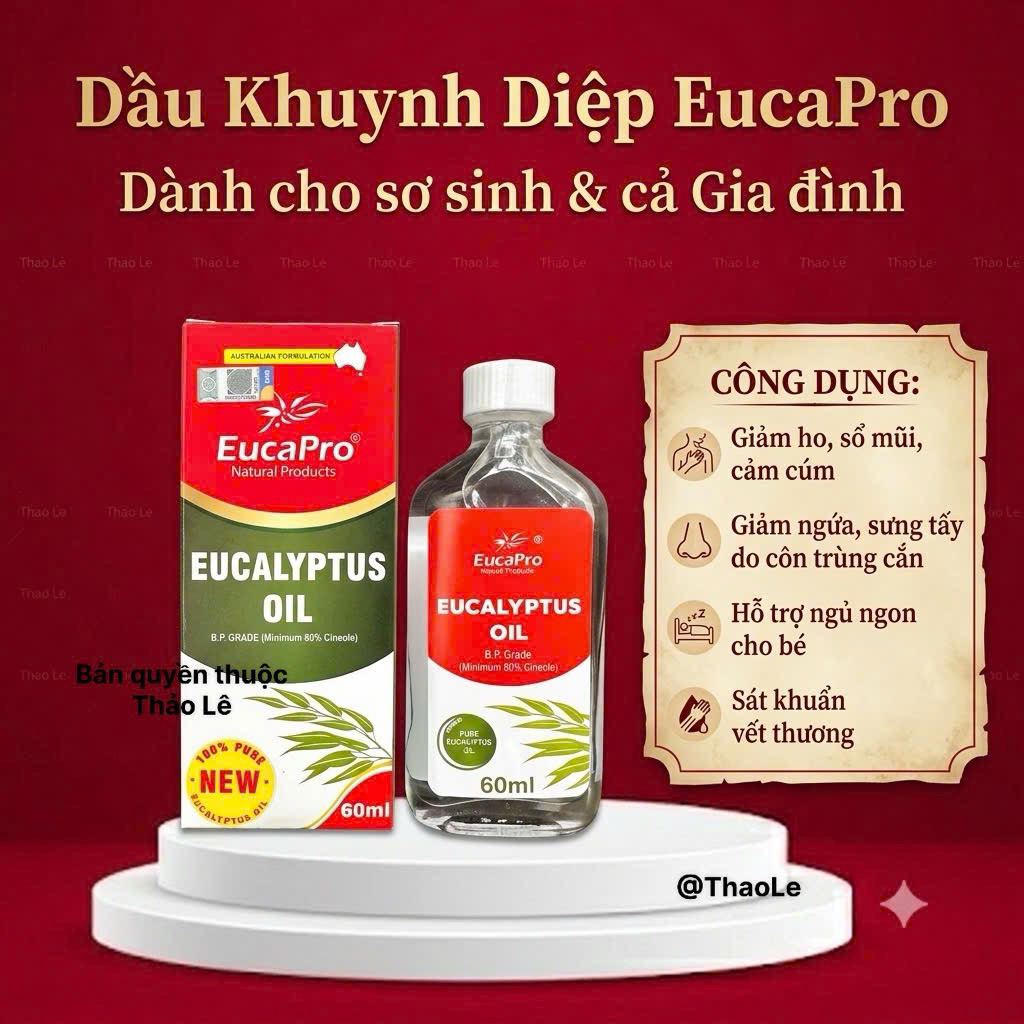 [khosi] Dầu Khuynh Diệp EucaPro, Euky Bear, Dầu Tràm Nguyên Chất, Dầu Tràm cho Trẻ sơ sinh, Dầu sơ s