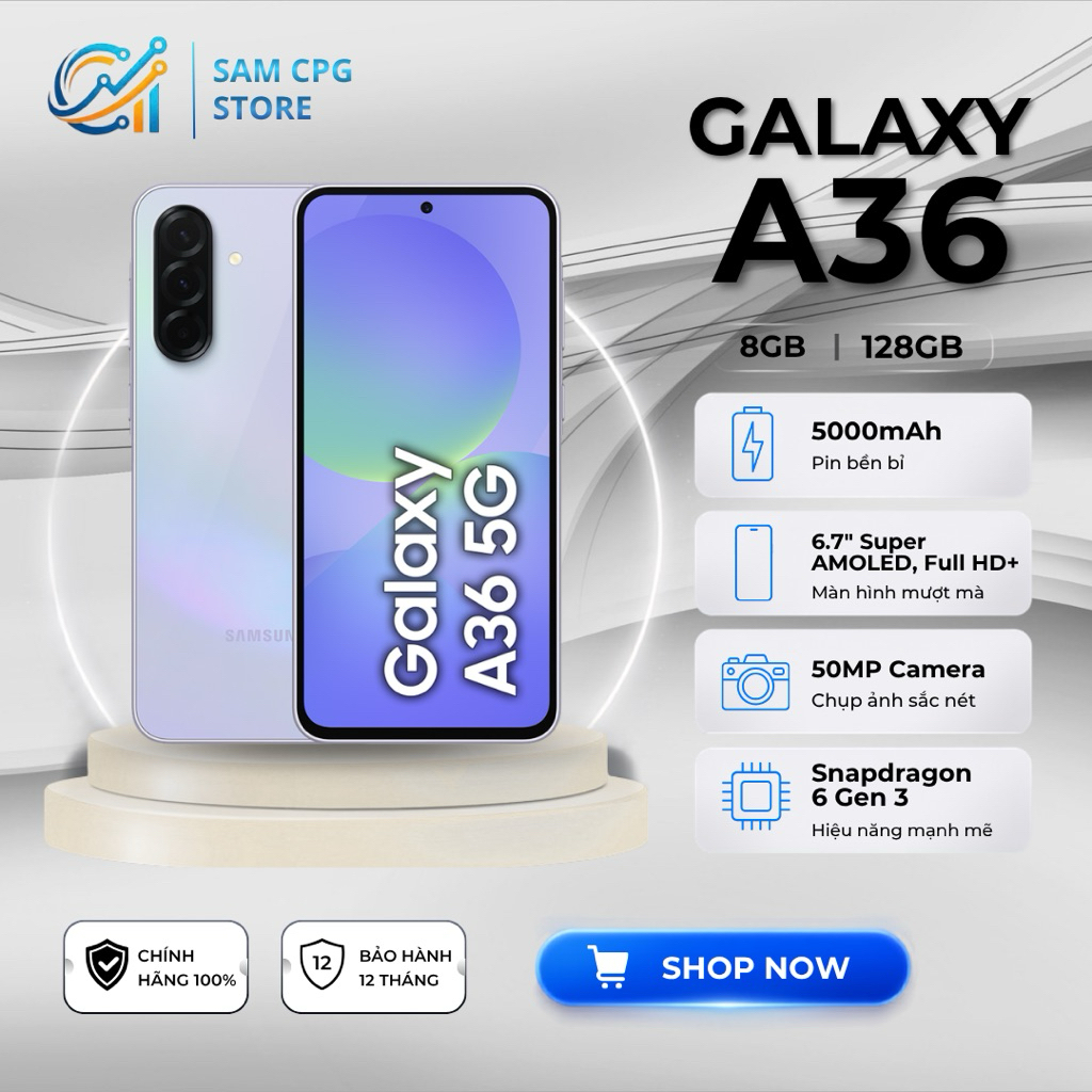 Điện Thoại Samsung Galaxy A36 5G (8GB/128GB) Chính Hãng