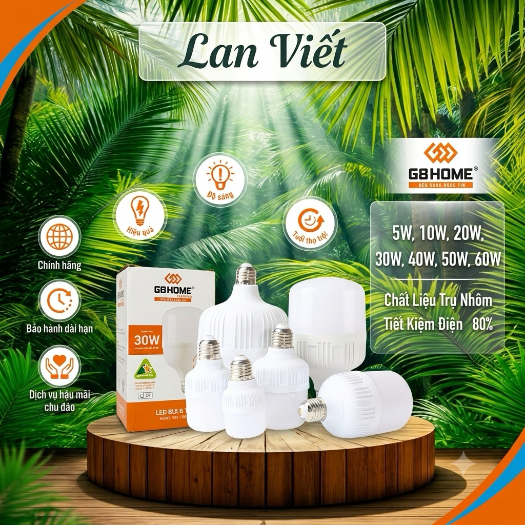 Bóng Đèn LED Trụ Cao Cấp G8 HOME 5W-60W