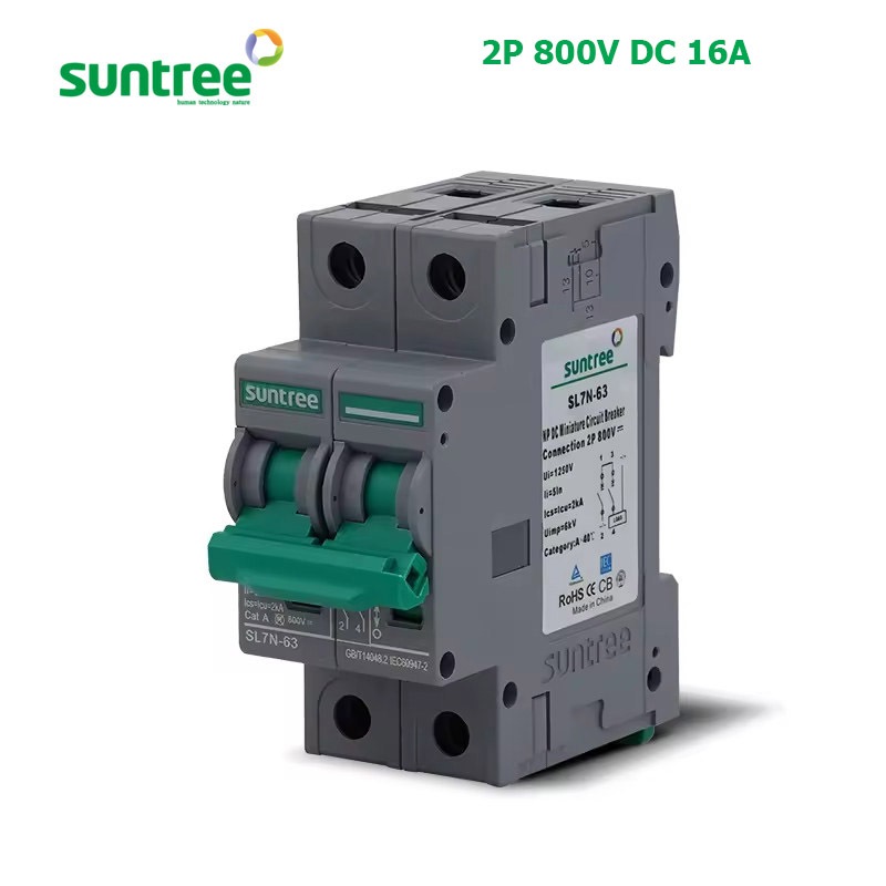 Áp tô mát DC 2P 16A 800V, mã sản phẩm: SL7N-63-800V-16A, hiệu: Suntree