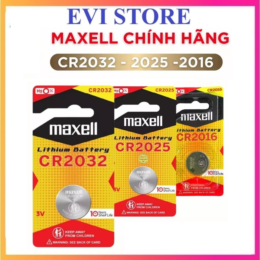 Pin CR2032H / CR2032 / CR2025 / CR2016 Lithium 3V Maxell dùng cho điều khiển ô tô, cân điện tử ...