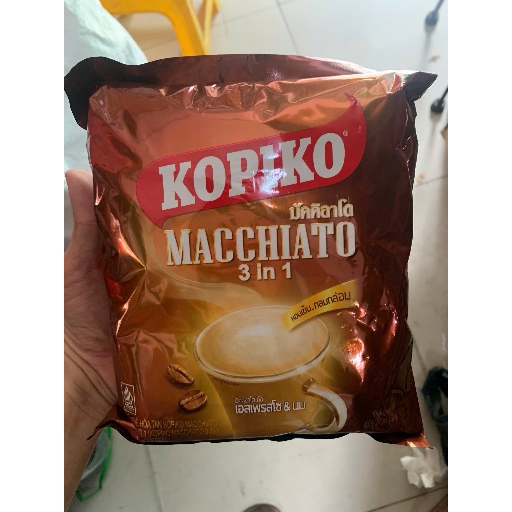 Kopiko - 1 Bịch 20 gói Cà Phê Macchiato 3 trong 1 Hương Vị ngon Mềm Mại