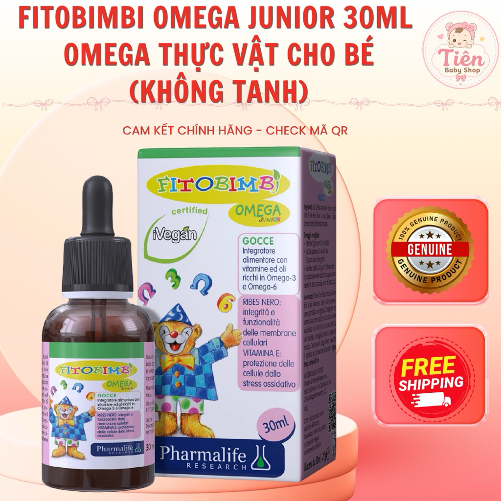 Fitobimbi Omega Junior 30ml Chính Hãng | Omega 3 6 Thực Vật | Không tanh - Chính Hãng