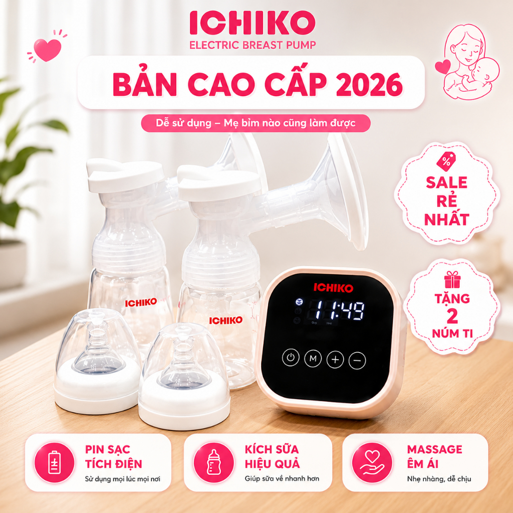 💖 CÓ PIN SẠC 💖 Máy Hút Sữa ICHIKO Chính Hãng