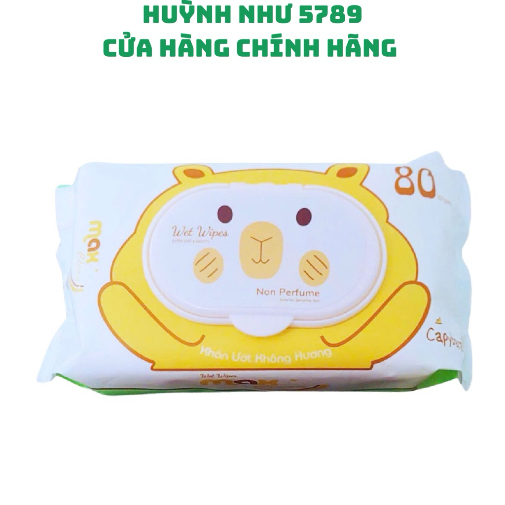 [CHÍNH HÃNG]<Gói 80 tờ>Combo 5 gói Khăn ướt Max cool Max clean