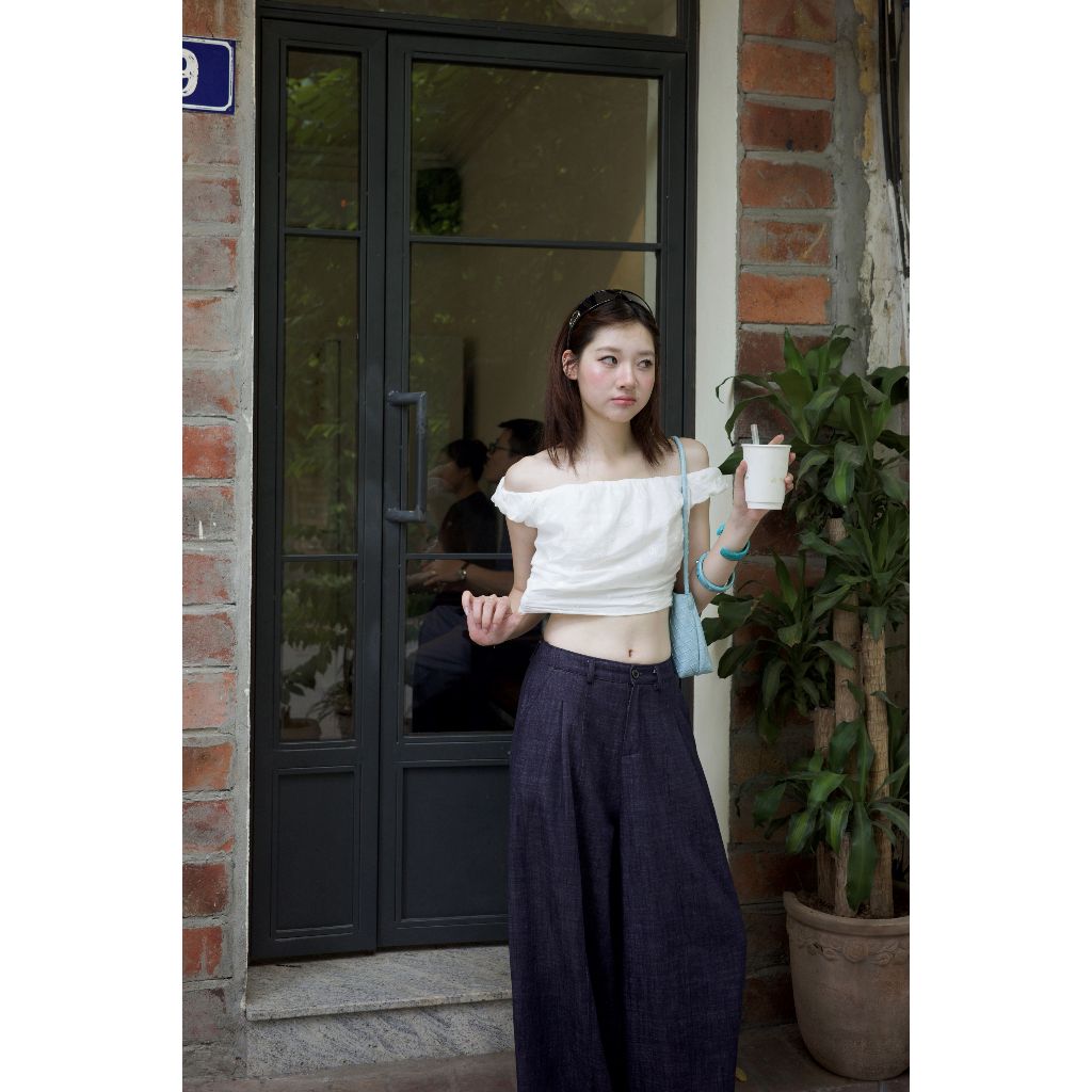🌼 𝐉𝐨𝐞𝐥𝐥𝐚 : Cloudé Top - Áo Croptop Nữ Trễ Vai Bo Chun Phong Cách Hàn Quốc