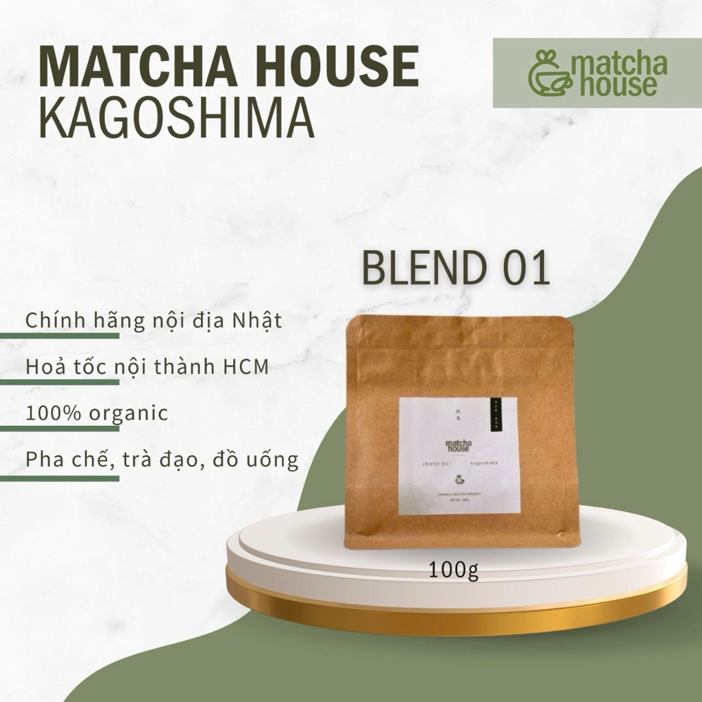 Matcha House Blend 01 Kagoshima Matcha - Trà xanh Nhật Bản 100g Nội Địa Nhật Chính Hãng Pha Chế Latt