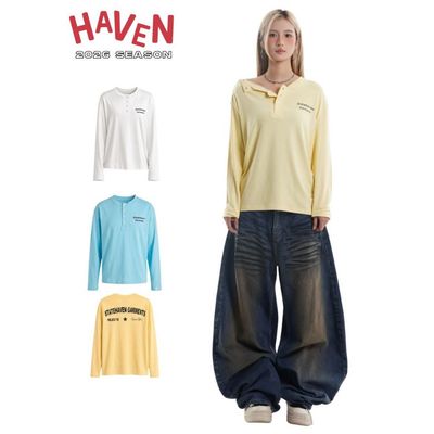 Áo thun cúc vai Cotton Signature Button Nam Nữ Form Rộng Nam nữ Haven Studio