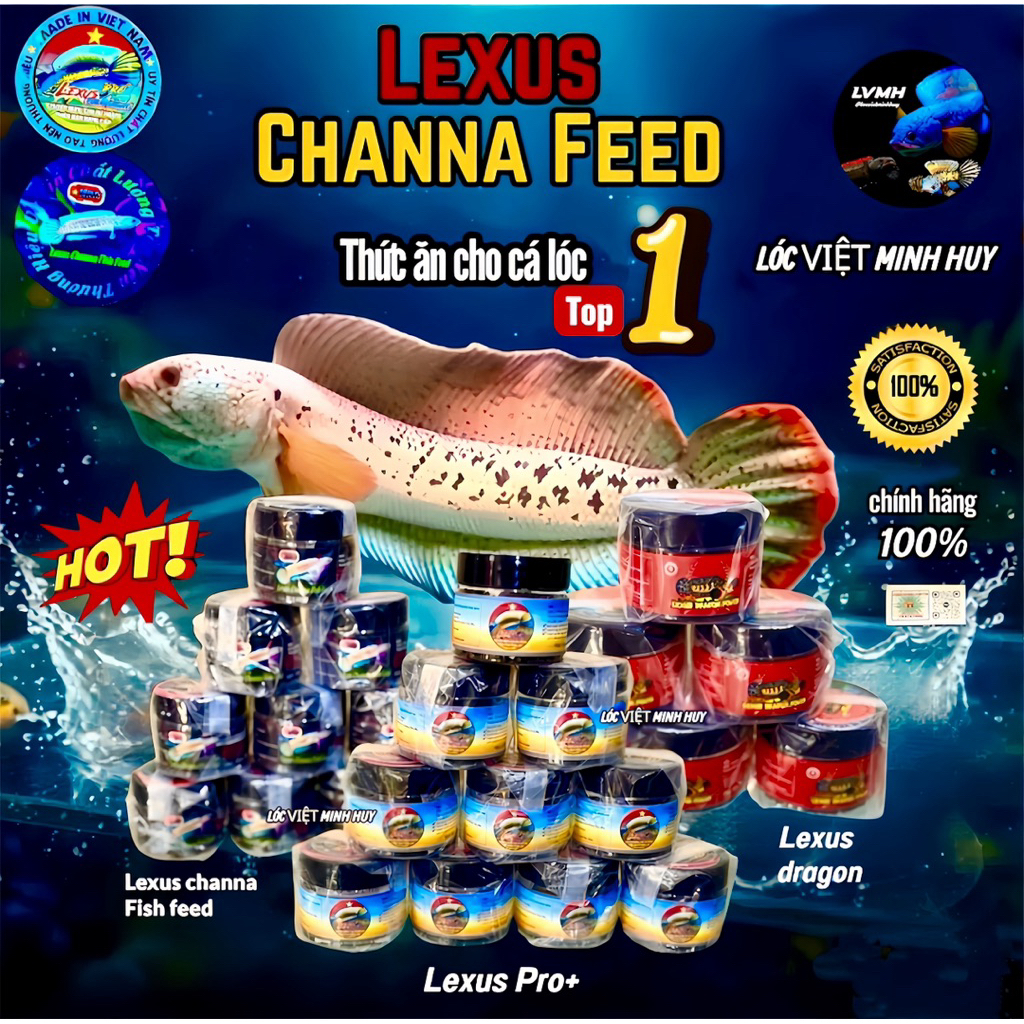 Cám lexus channa fish feed-lexus pro+ -Lexus dragon pow Thức ăn lóc cảnh .