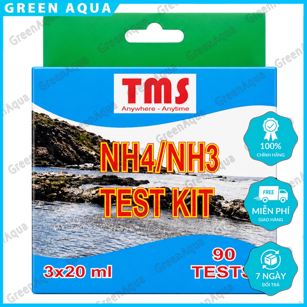 Bộ đo TMS - NH3/NH4 Test Kit kiểm tra Ammonia trong nước hồ nuôi tôm tép cá cảnh thuỷ sinh