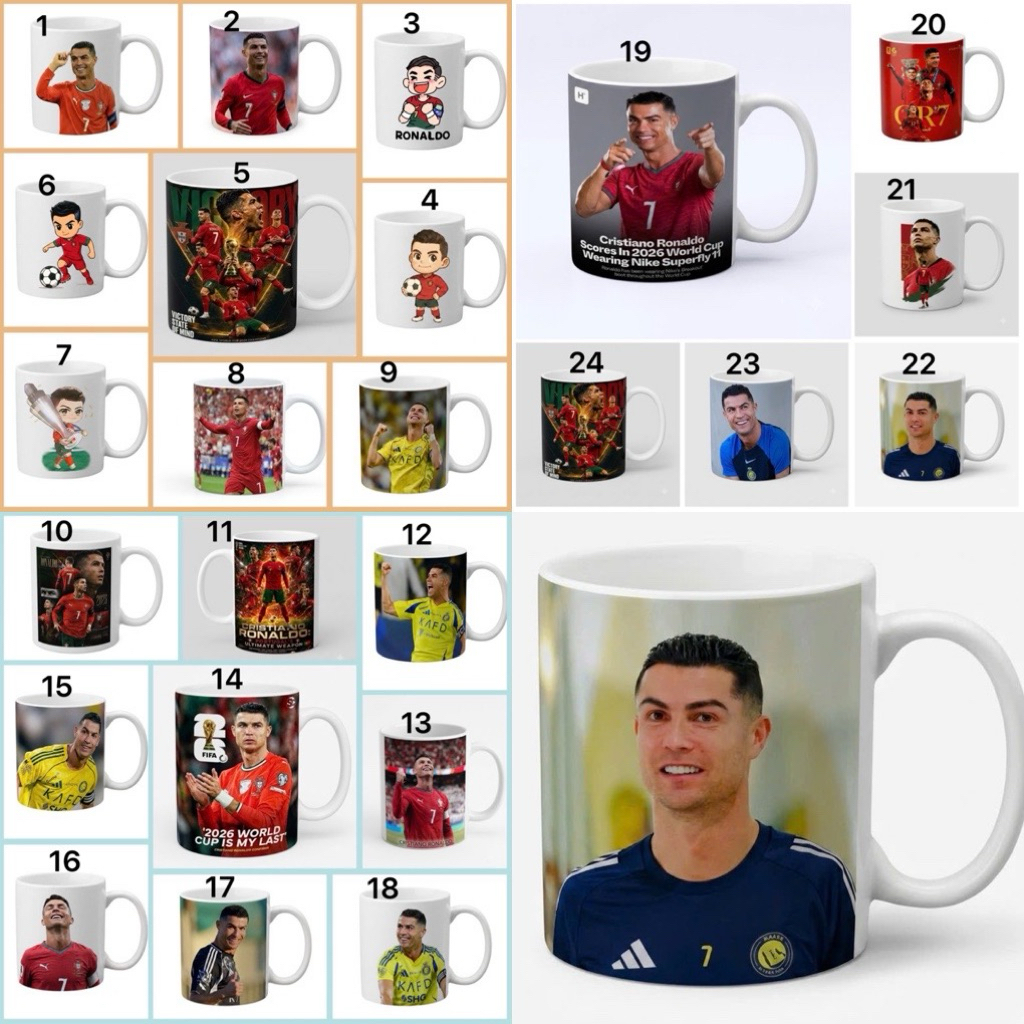 Cốc sứ Ronaldo Cr7 / Ly sứ CR7 / cốc cầu thủ bóng đá Ronaldo / cốc uống nước Cr7 Ronaldo