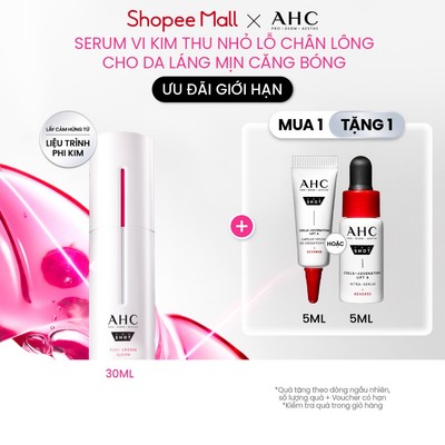 Tinh Chất Serum Vi Kim Thu Nhỏ Lỗ Chân Lông AHC Cho Da Láng Mịn Căng Bóng (Retinol + Glutathione + Niacinamide) 30ml