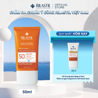 KEM CHỐNG NẮNG CẤP ẨM VELVET DÀNH CHO DA KHÔ - RILASTIL SUN SYSTEM VELVET TOUCH MOISTURIZING VELVET CREAM SPF 50+