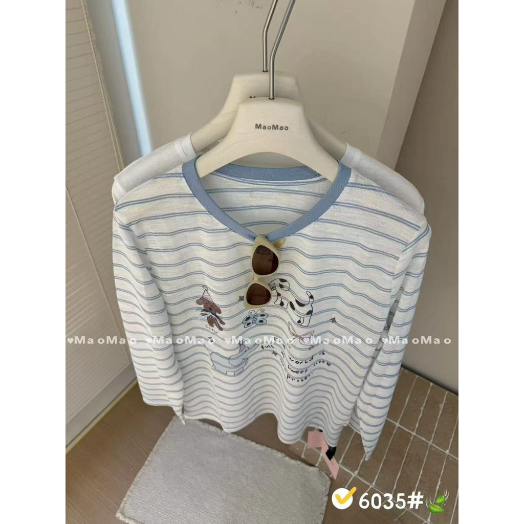 6035 MaoMao Áo Phông Giấy Dài Tay Hình Cún - Dài 66cm - 6035