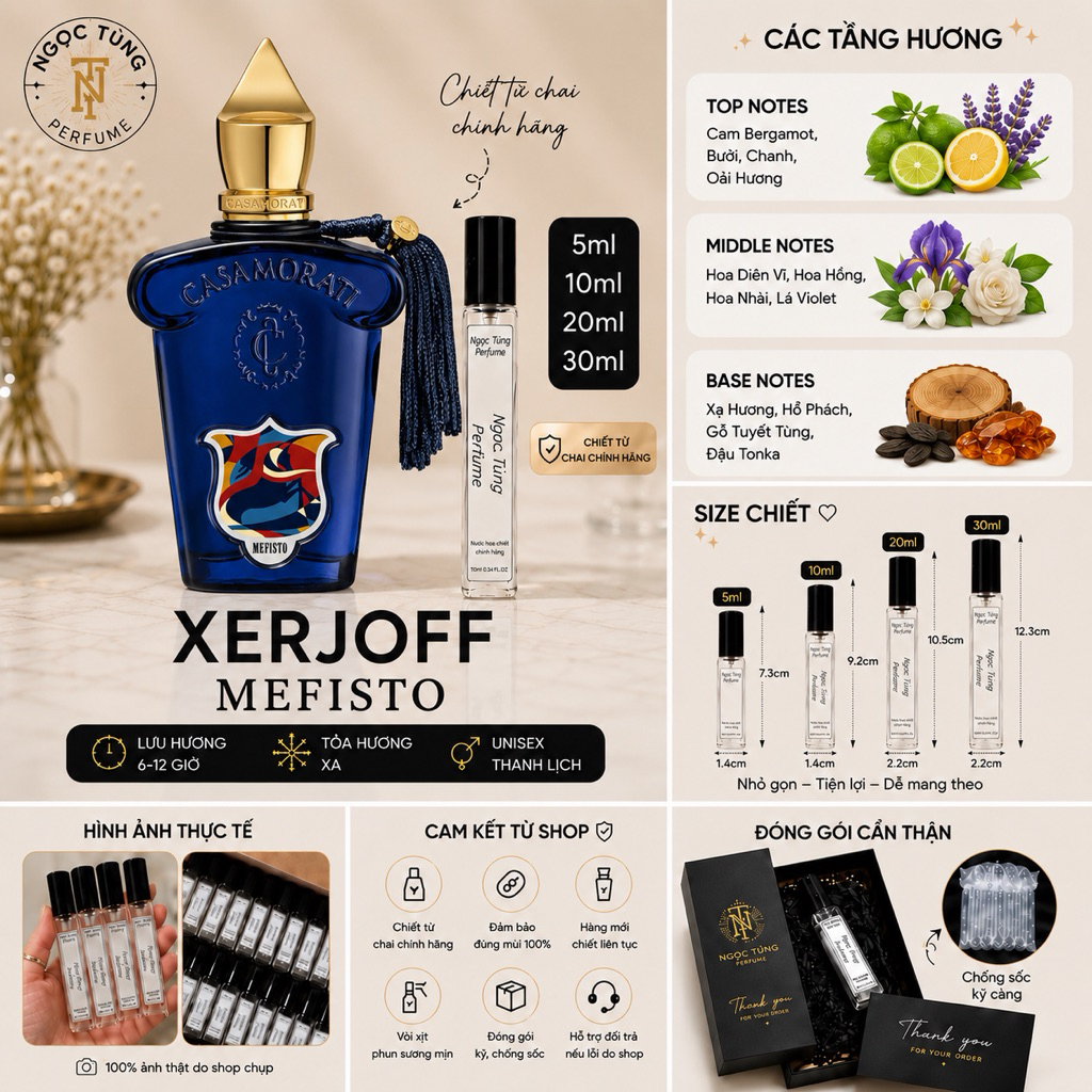 Nước Hoa Chiết Xerjoff Chính Hãng | Mefisto | Torino 21 | Renaissance | Nio | Naxos