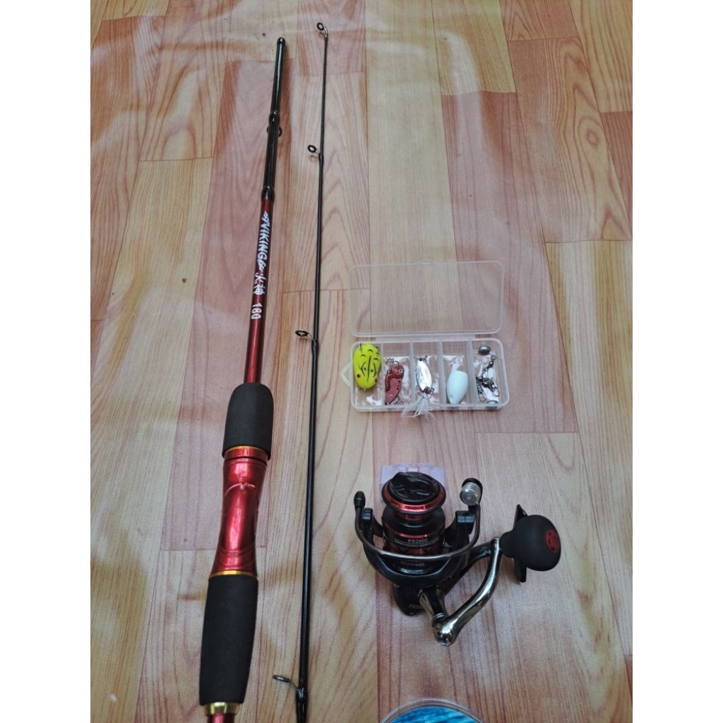 combo bộ cần câu lure viking kèm máy fs 2000 và hộp mồi