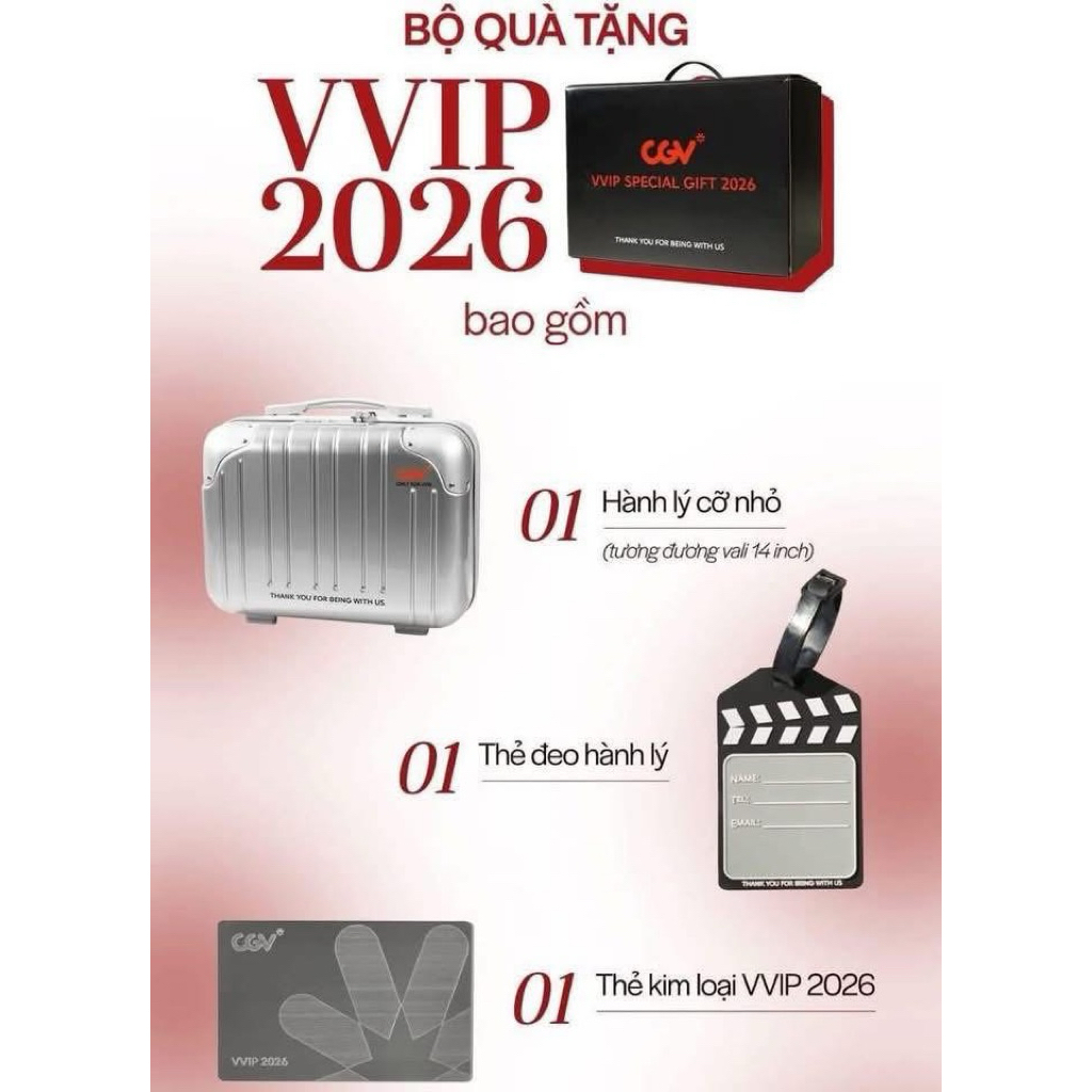 (SẴN) BỘ QUÀ TẶNG GIỚI HẠN VVIP CGV 2024-2025-2026