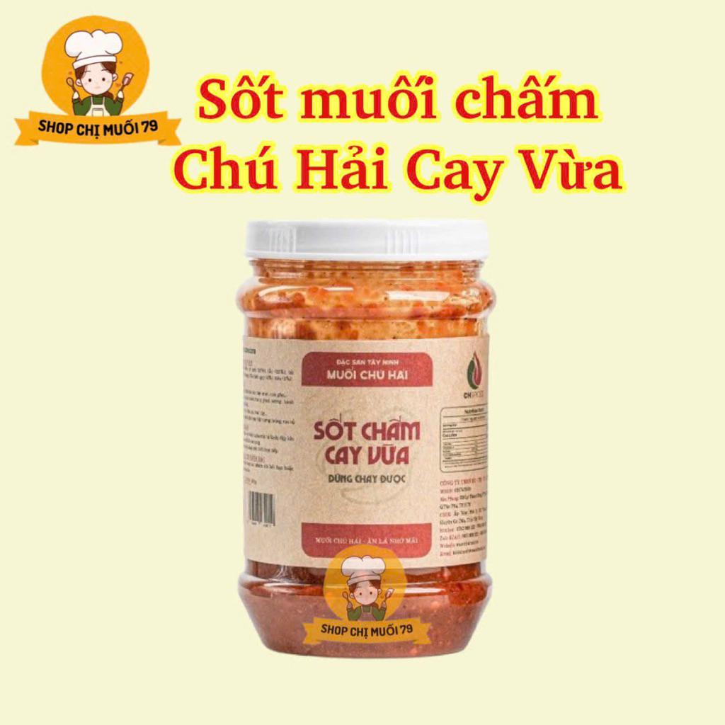 Muối sốt chú Hải Cay Vừa 500gr chấm bánh tráng, trái cây, hải sản - Muối Tây Ninh