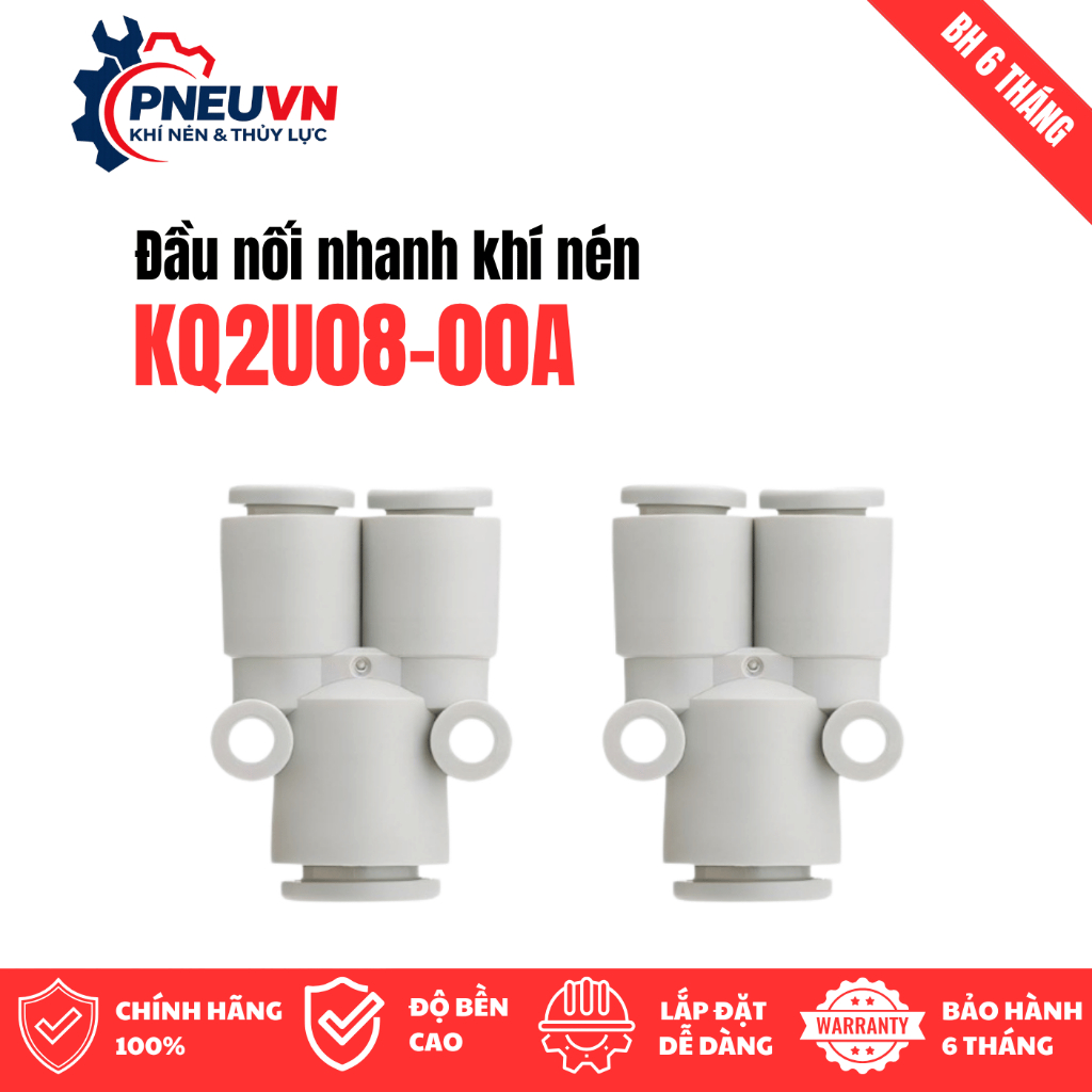 Đầu nối nhanh khí nén KQ2U06-00A/KQ2U08-00A/KQ2U10-00A/KQ2U04-06A/KQ2U06-08A/KQ2U10-12A dùng kết nối