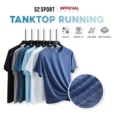 Áo thun nam cổ tròn S2 SPORT tshirt thể thao vải EX-DRY thoáng khí nhanh khô mặc hè siêu mát - STS10