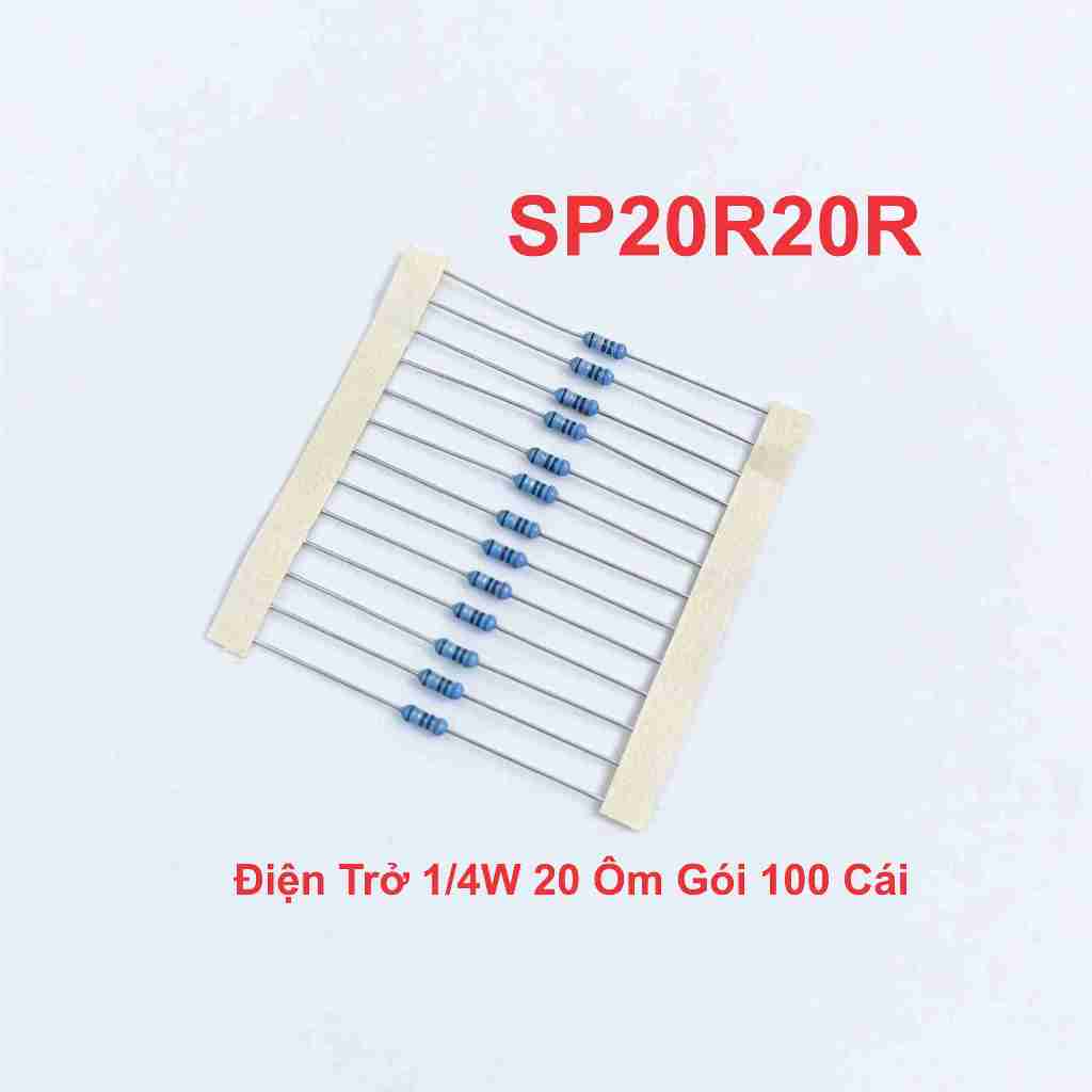 Điện Trở 1/4W 20 Ôm Gói 100 Cái