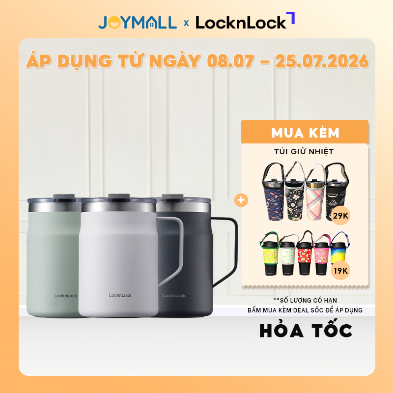 Ly giữ nhiệt LocknLock Metro Mug LHC4219 475ml , Hàng chính hãng, inox 304, nắp xoay - JoyMall