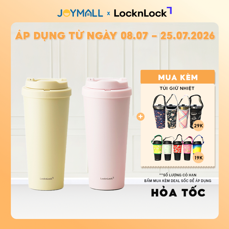 Ly Giữ Nhiệt LocknLock Energetic Tumbler LHC3249YELS01 LHC3249LPIKS01 550ml, Hàng Chính Hãng-JoyMall