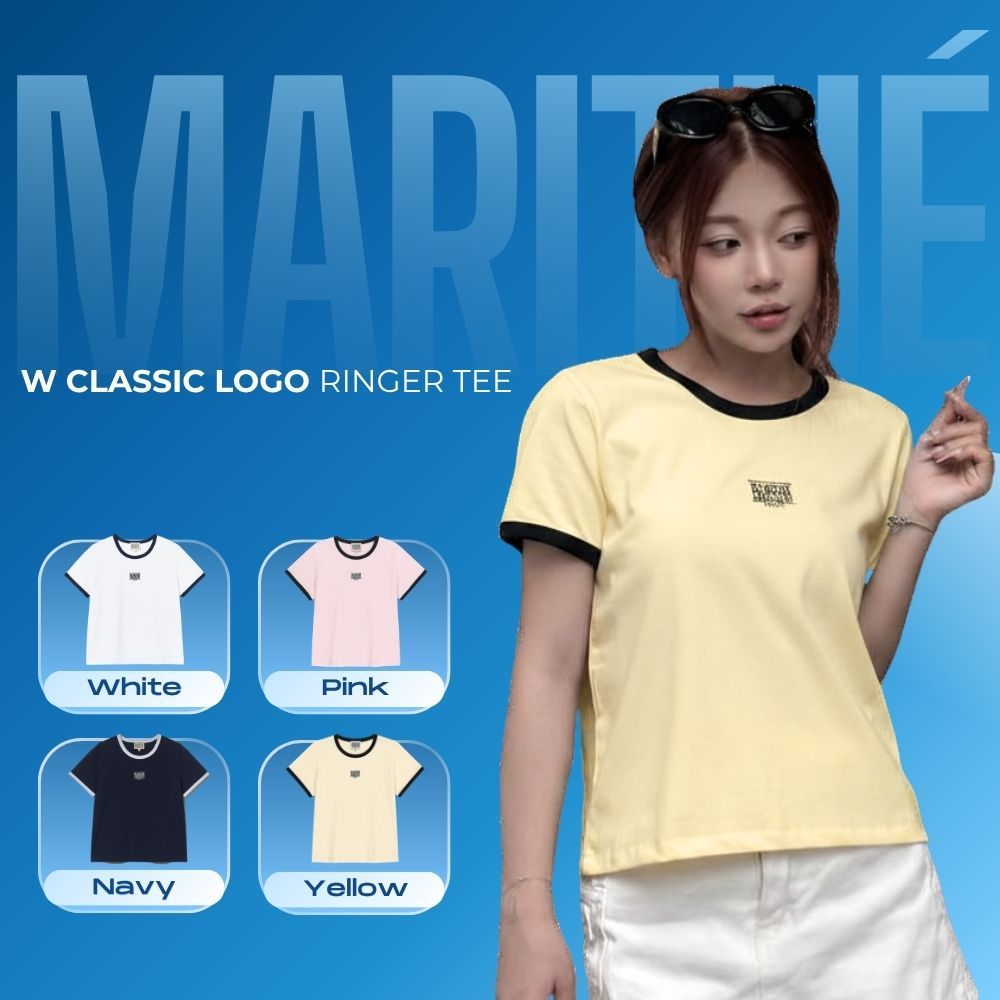 [CHÍNH HÃNG] AM02 - Áo Baby Tee Logo Nhỏ Thêu Phối Viền - HÀNG CHÍNH HÃNG