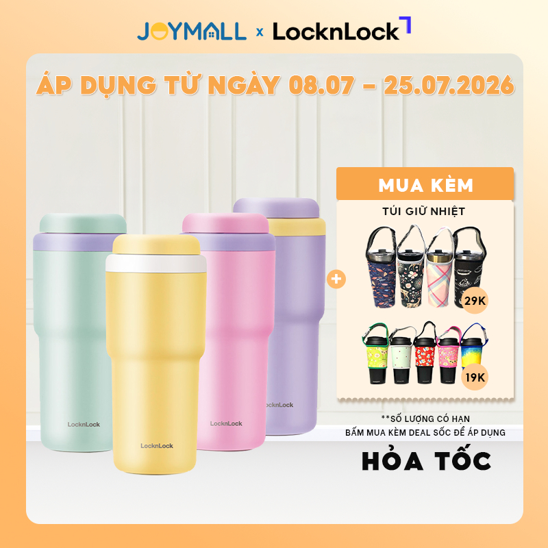 Ly giữ nhiệt LocknLock 480ml Daily Macaron Tumbler LHC3292, Hàng chính hãng - JoyMall