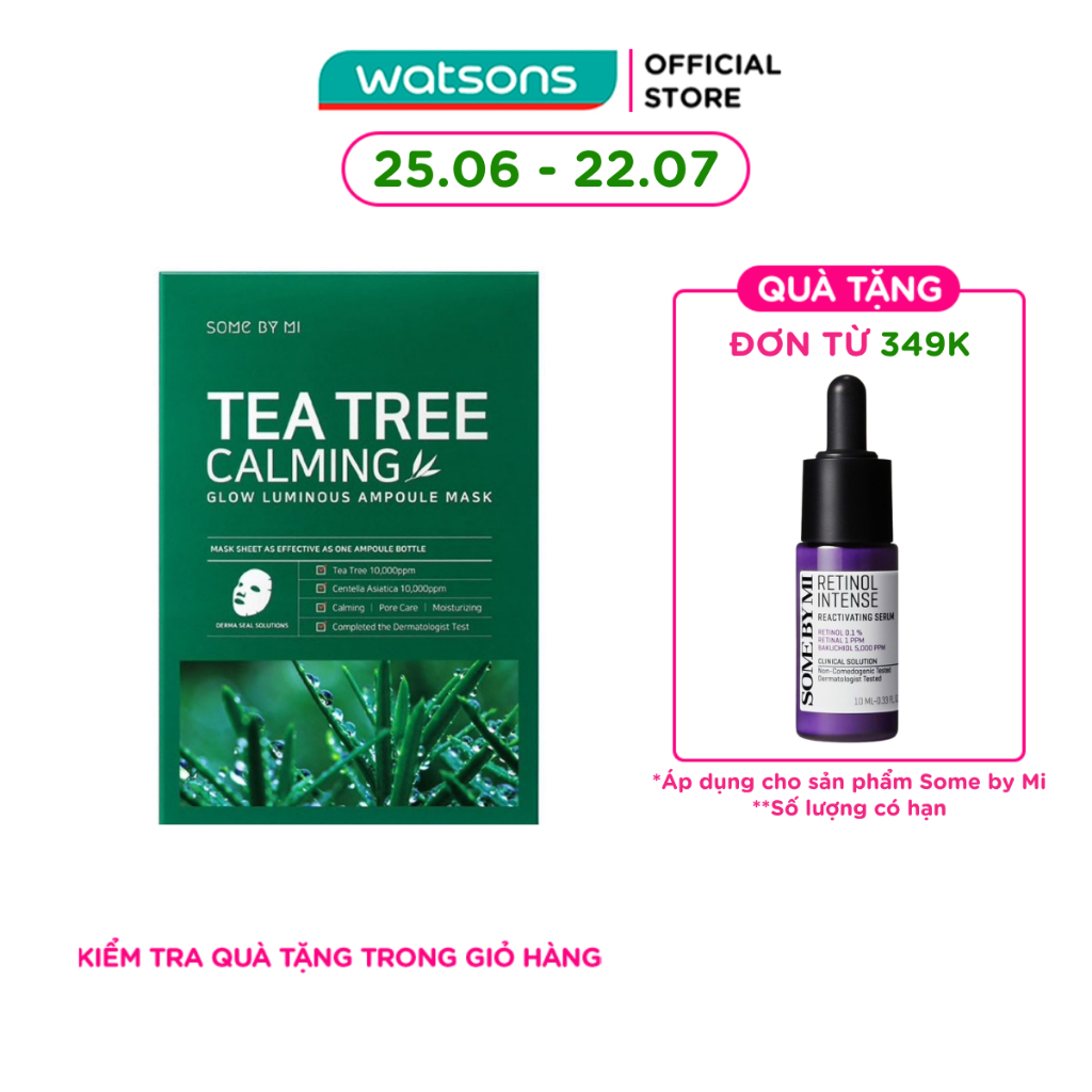 [Mã FMCGWA101 giảm 8% đơn 250K] Mặt Nạ Some By Mi Cho Da Mụn Tea Tree Calming Sheet Mask 25g