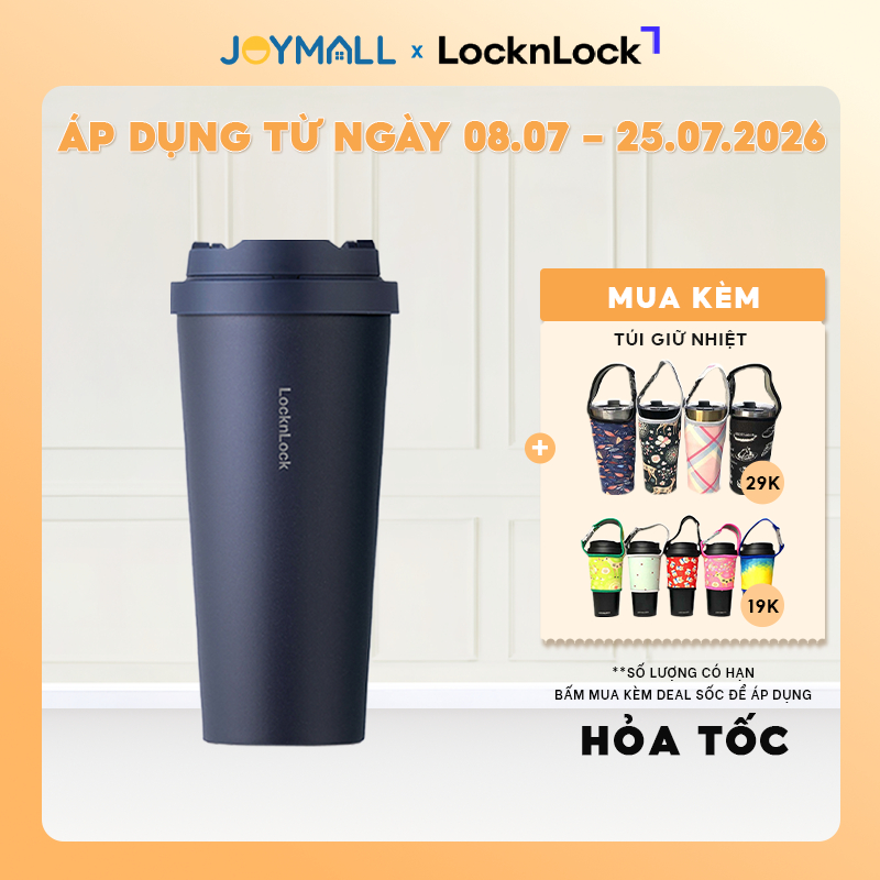 Ly giữ nhiệt LocknLock 550ml Xanh Navy LHC3249NVY, Hàng chính hãng, thép không gỉ - JoyMall