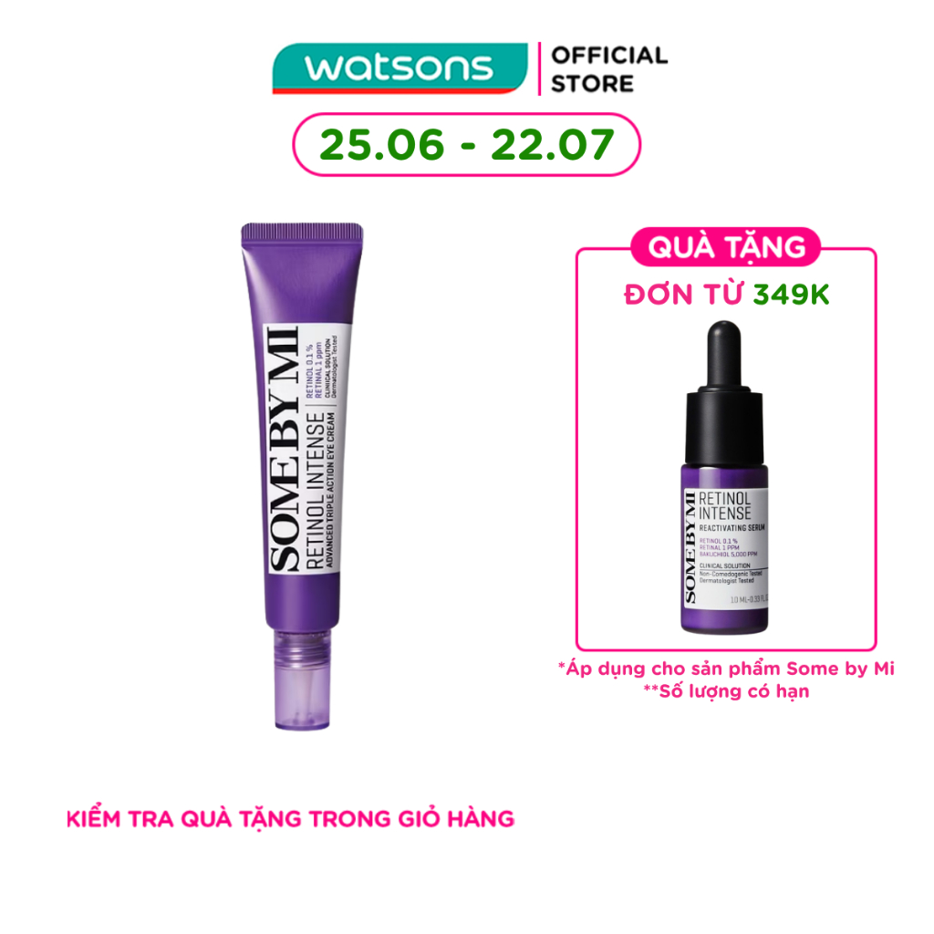 Kem Mắt Some By Mi 0.1% Retinol Intense Advanced Triple Action Eye Cream 30ml
