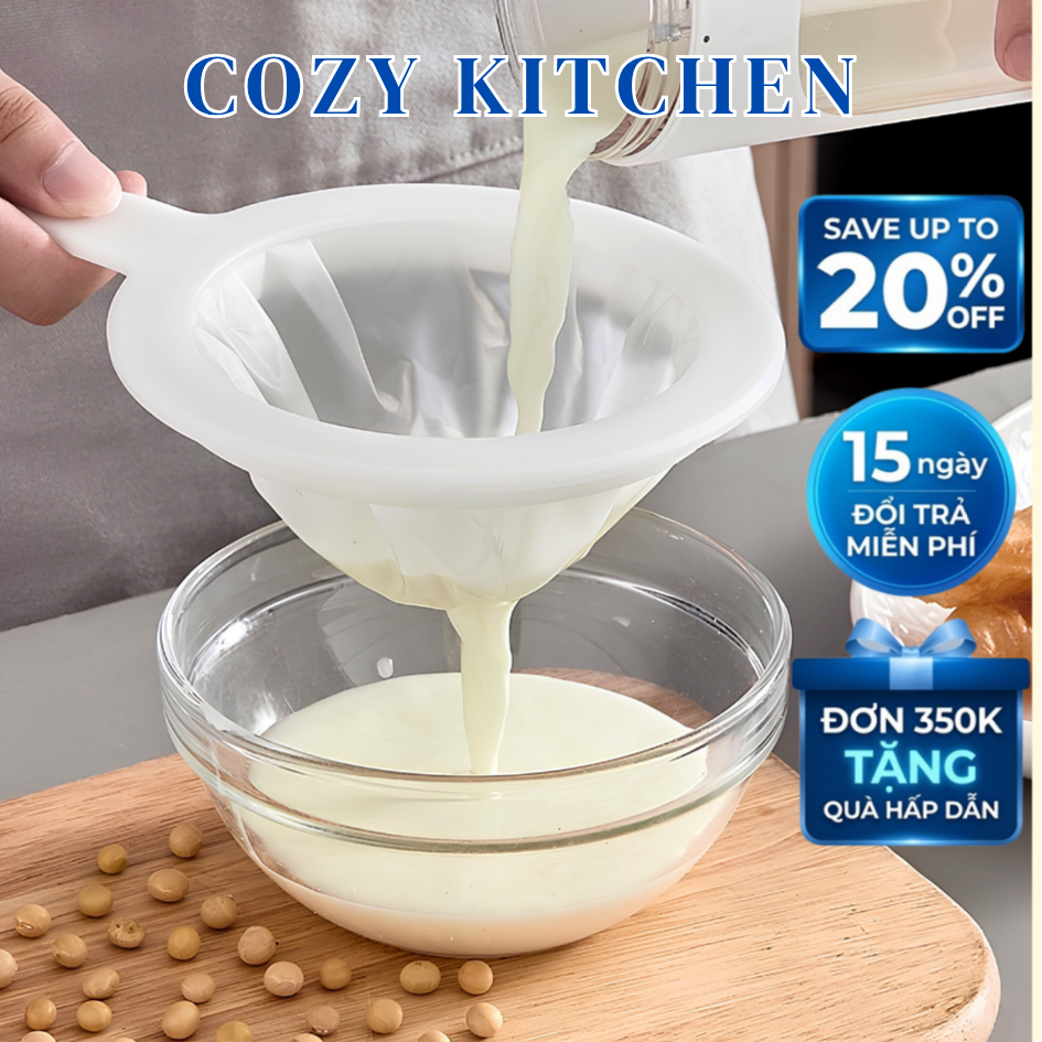 Rây Lọc Vải 24 Cm, Lọc Sữa Đậu Nành, Sữa Hạt, Nước Trái Cây, Rây Vải Lọc Cặn, Lọc Bã Mắt Lưới Siêu N