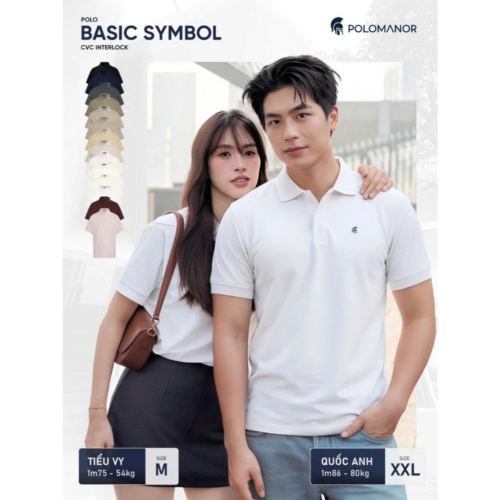 [BEST SELLER] Áo polo nam BASIC SYMBOL, POLO QUỐC DÂN vải cá sấu cotton interlock - POLOMANOR Áo Pol